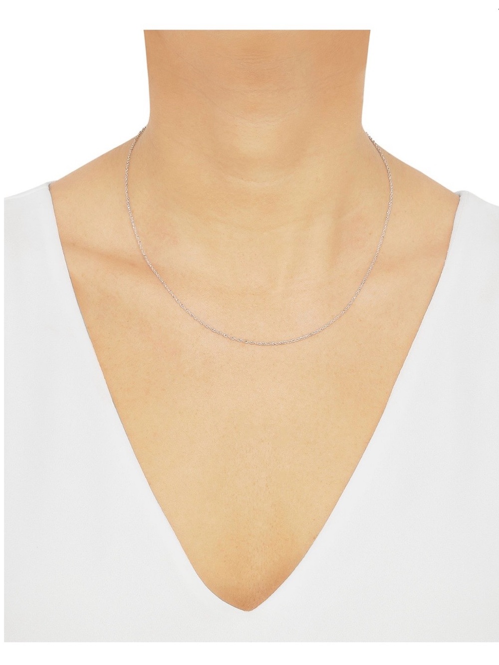 Delicate 14kt white gold wheat Necklace - Women's Jewelry
